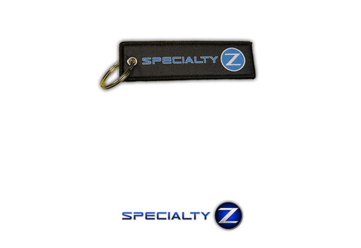 SZ Woven Black Patch Keychain